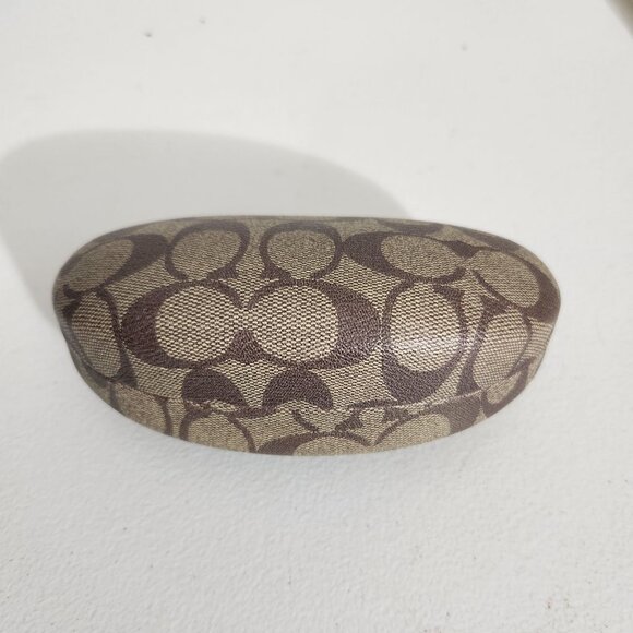 Coach Signature Pattern Hard Eyeglass/Sunglasses Case Beige & Brown - Picture 1 of 11